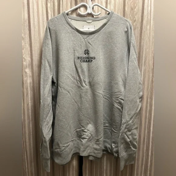 Reigning Champ Gray Sweatshirt, Fully Embroidered, Mens Size XXL - Picture 1 of 6